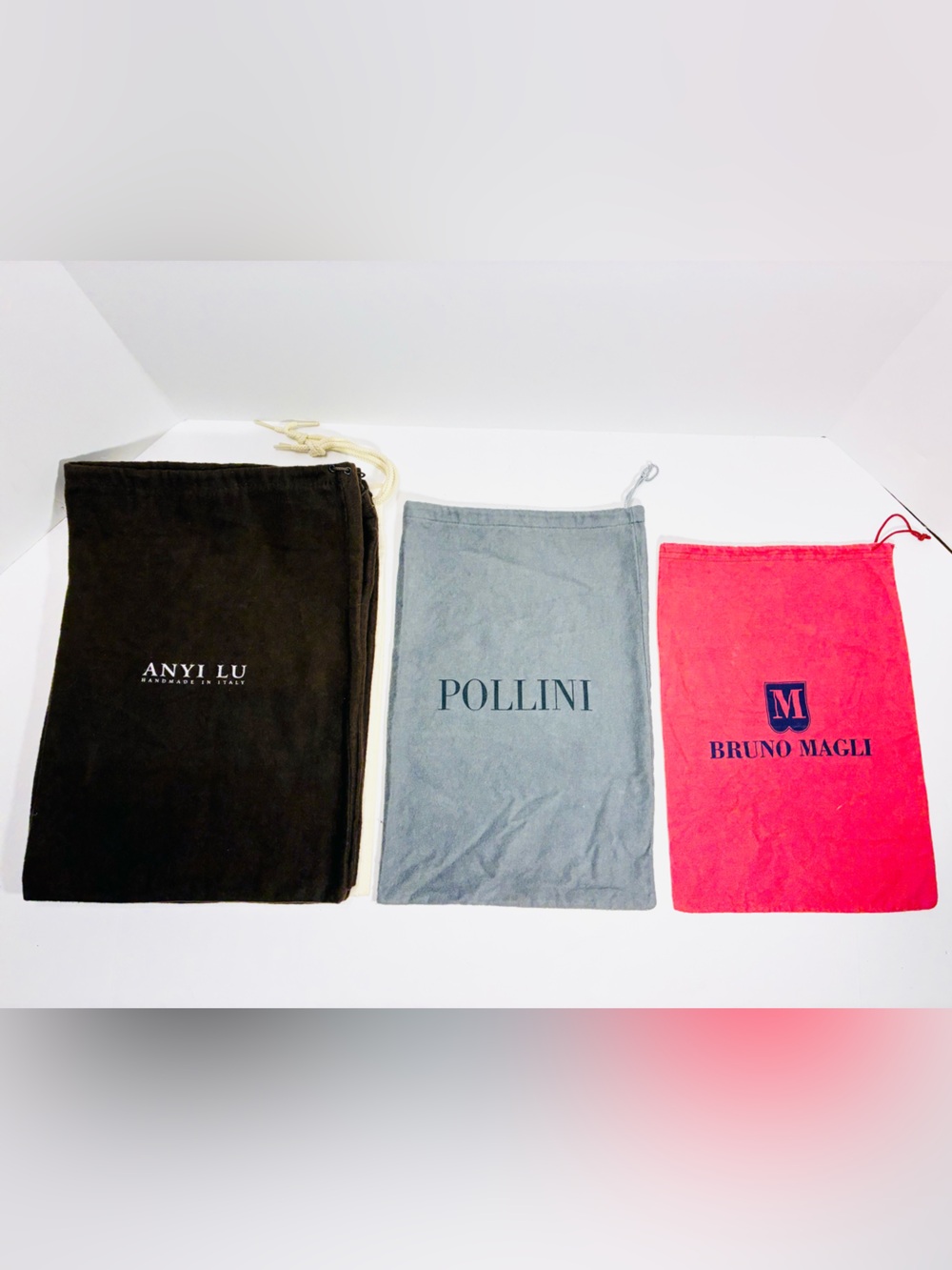 8 Pc Designer Shoe Dust Bag Lot Anyi Lu Pollini Bruno Magli Storage Bags